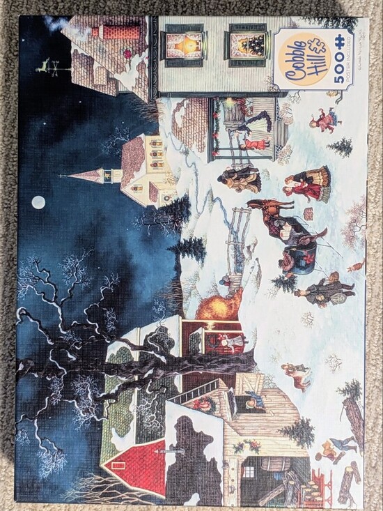 Cobble Hill Other - Cobble Hill Puzzle Sleigh Ride 500 Piece Jigsaw Puzzle Winter Village Retired